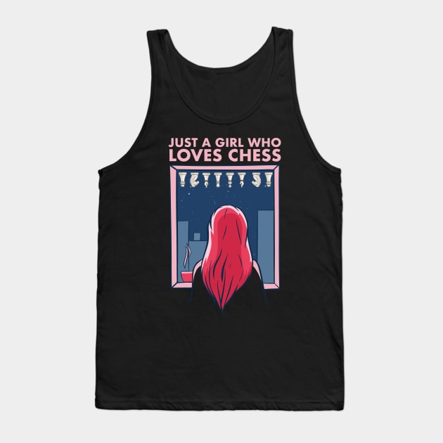 Just a Girl who loves Chess Check Mate Chess Game Tank Top by deificusArt